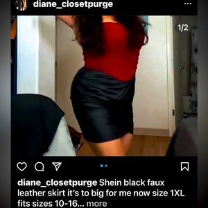 1XL Shein faux leather skirt